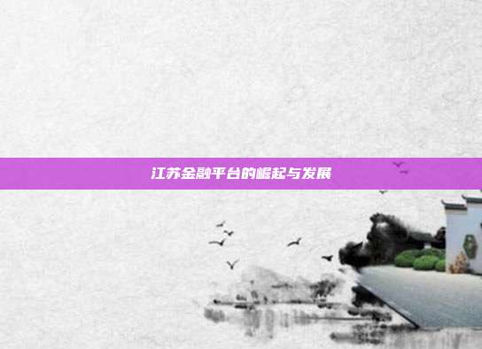 江苏金融平台的崛起与发展