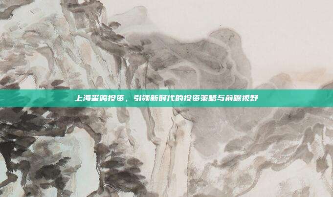 上海玺鸣投资,引领新时代的投资策略与前瞻视野