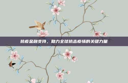 抗疫金融支持，助力全球抗击疫情的关键力量