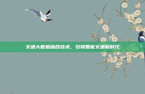 交通大数据融合技术,引领智能交通新时代