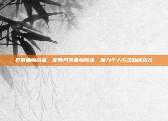 好的金融杂志,深度洞察金融市场,助力个人与企业的成长