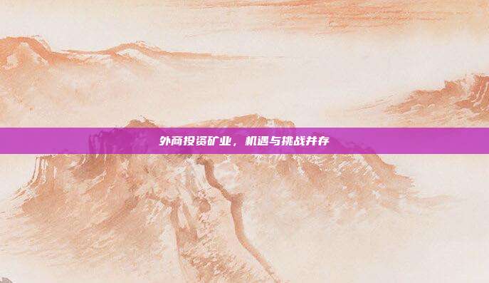 外商投资矿业，机遇与挑战并存