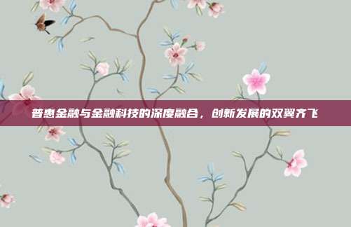 普惠金融与金融科技的深度融合，创新发展的双翼齐飞