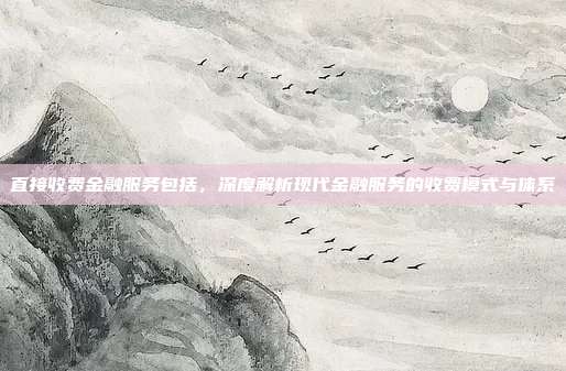 直接收费金融服务包括,深度解析现代金融服务的收费模式与体系
