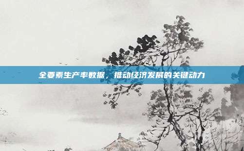 全要素生产率数据,推动经济发展的关键动力