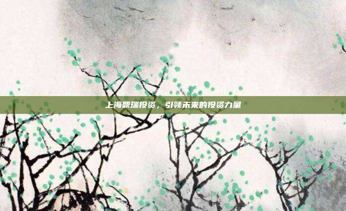 上海鼎瑞投资，引领未来的投资力量