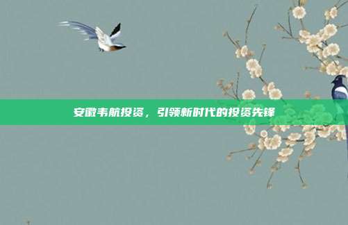 安徽韦航投资,引领新时代的投资先锋