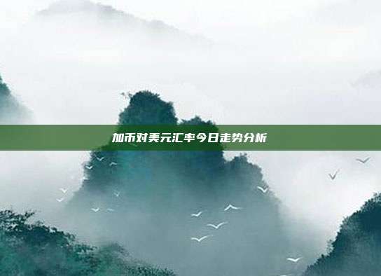 加币对美元汇率今日走势分析