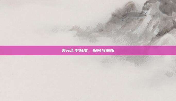 美元汇率制度,探究与解析