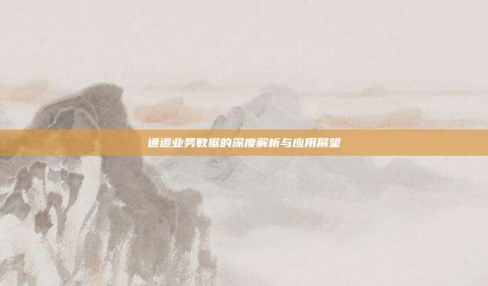 通道业务数据的深度解析与应用展望