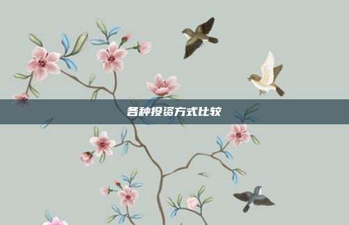 各种投资方式比较