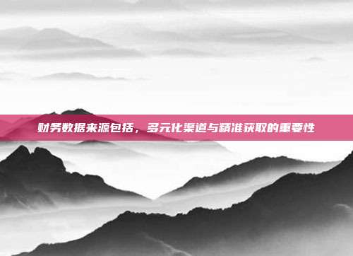 财务数据来源包括,多元化渠道与精准获取的重要性