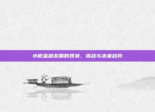 小微金融发展的现状、挑战与未来趋势