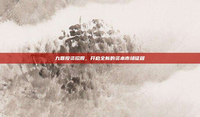 九鼎投资招股,开启全新的资本市场征程