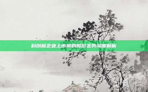科创板企业上市前的股价走势深度解析