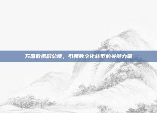 万国数据副总裁,引领数字化转型的关键力量