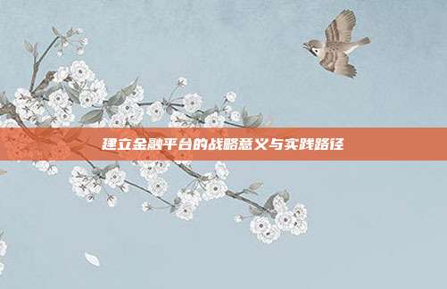 建立金融平台的战略意义与实践路径