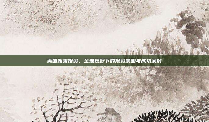 美国凯来投资,全球视野下的投资策略与成功案例