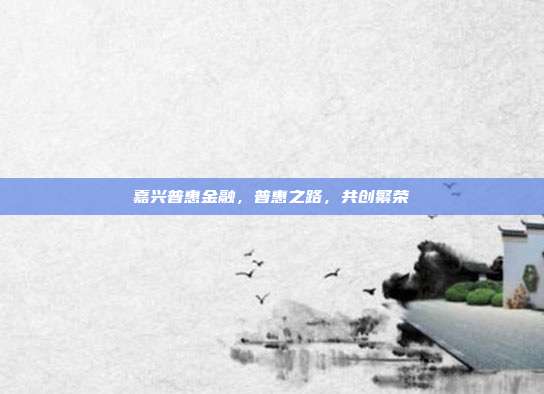 嘉兴普惠金融,普惠之路,共创繁荣