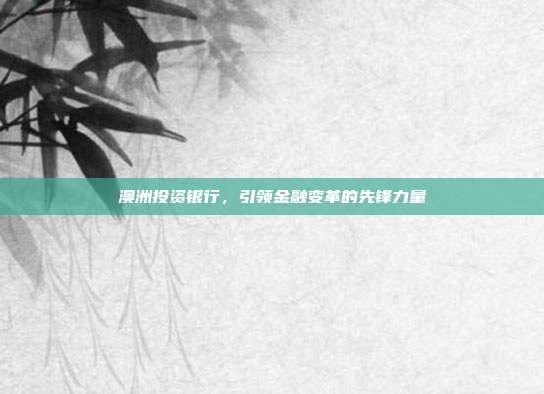 澳洲投资银行，引领金融变革的先锋力量