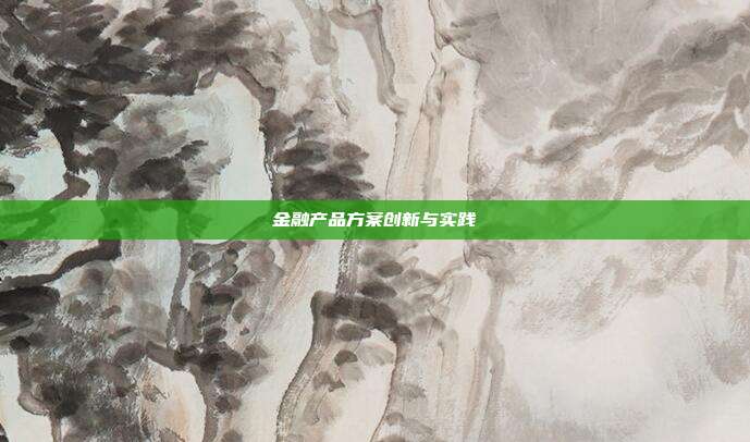 金融产品方案创新与实践