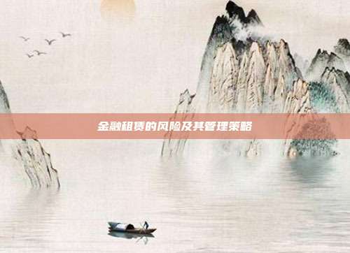 金融租赁的风险及其管理策略