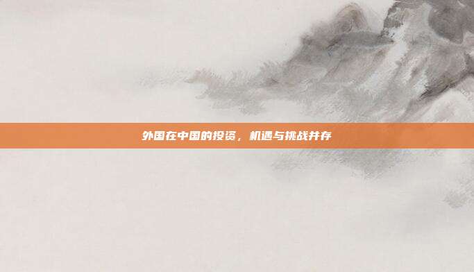 外国在中国的投资，机遇与挑战并存