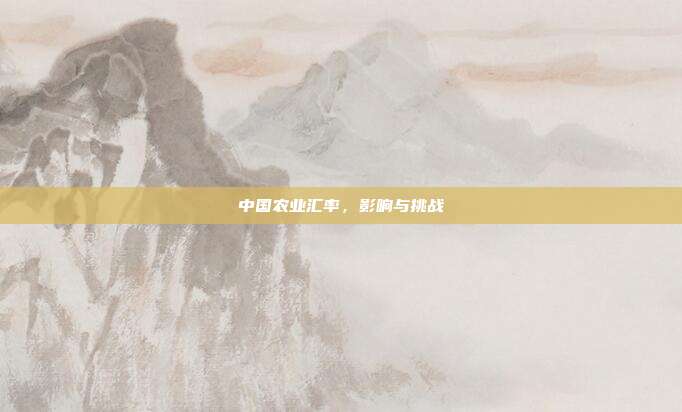 中国农业汇率,影响与挑战