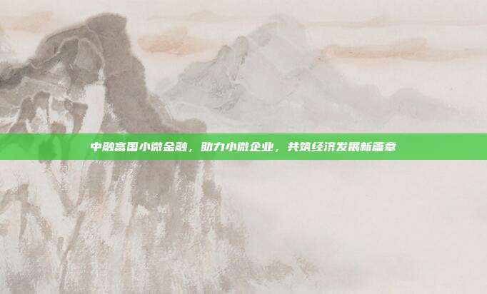 中融富国小微金融,助力小微企业,共筑经济发展新篇章