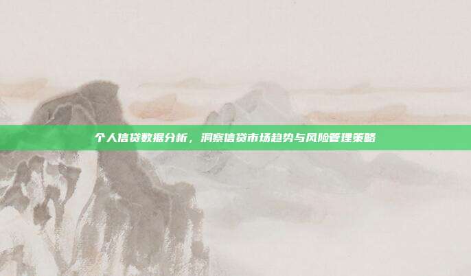 个人信贷数据分析,洞察信贷市场趋势与风险管理策略