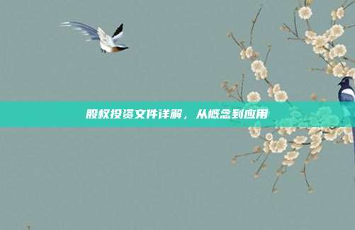 股权投资文件详解,从概念到应用