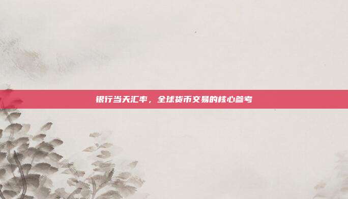 银行当天汇率,全球货币交易的核心参考