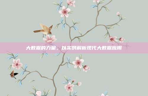 大数据的力量，以实例解析现代大数据应用