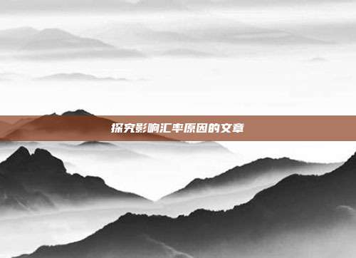探究影响汇率原因的文章