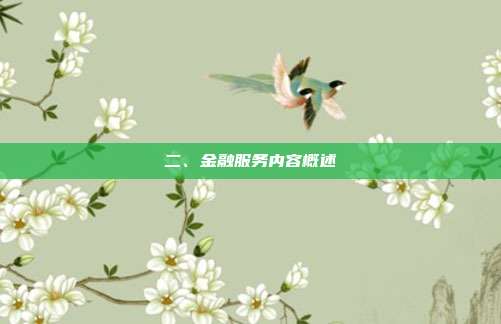 二、金融服务内容概述