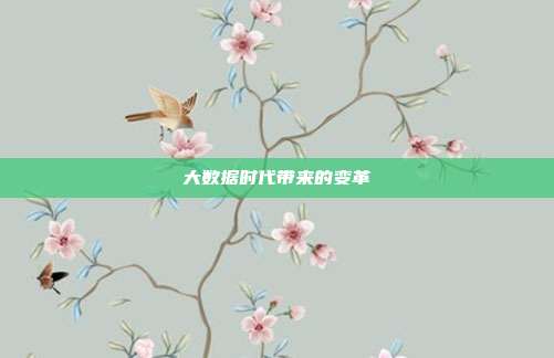 大数据时代带来的变革