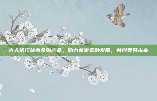 光大银行普惠金融产品,助力普惠金融发展,共创美好未来