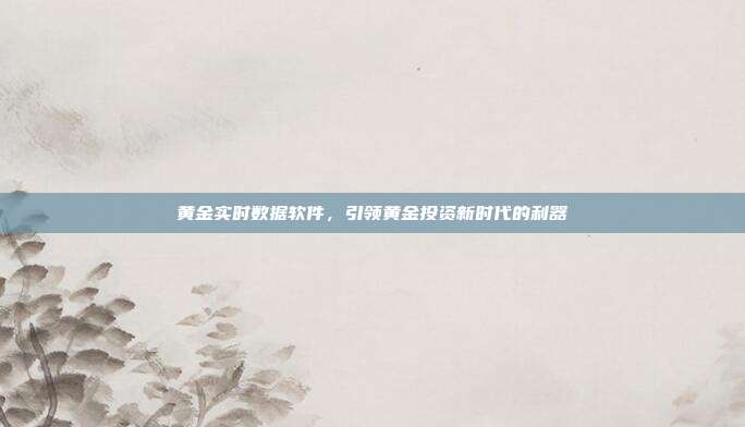 黄金实时数据软件，引领黄金投资新时代的利器