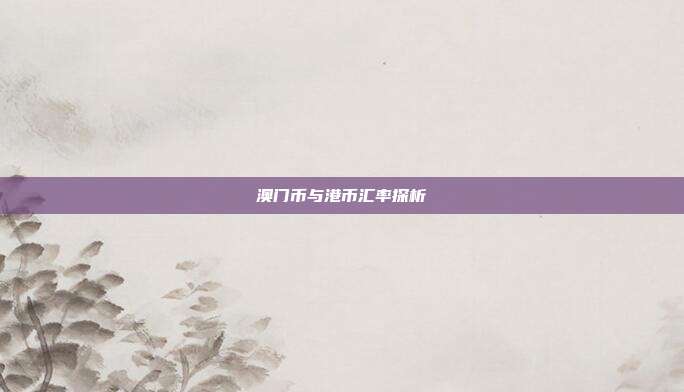 澳门币与港币汇率探析