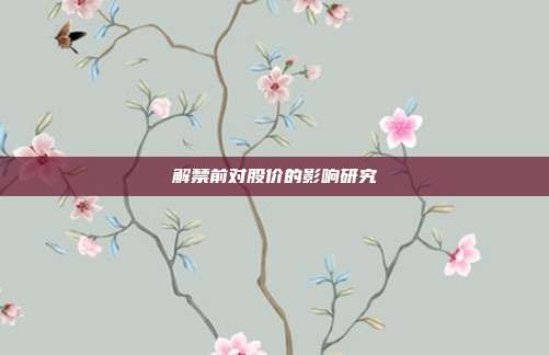 解禁前对股价的影响研究