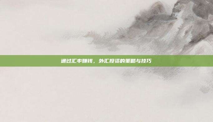 通过汇率赚钱,外汇投资的策略与技巧