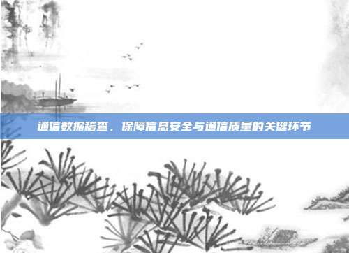 通信数据稽查,保障信息安全与通信质量的关键环节