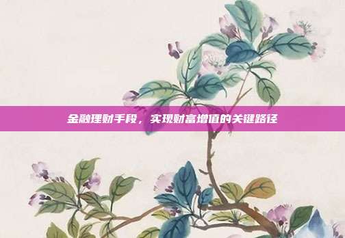 金融理财手段，实现财富增值的关键路径