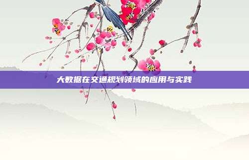 大数据在交通规划领域的应用与实践