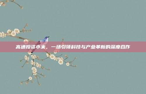 高通投资小米,一场引领科技与产业革新的深度合作