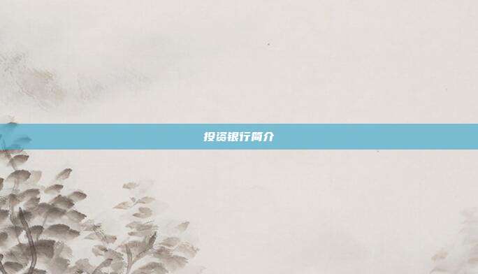 投资银行简介