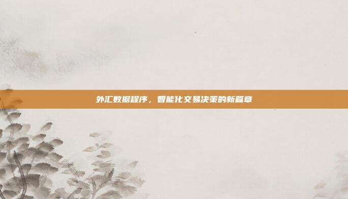 外汇数据程序，智能化交易决策的新篇章