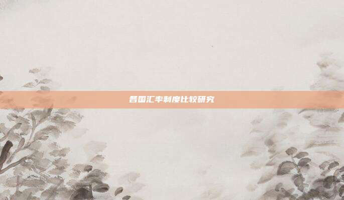 各国汇率制度比较研究