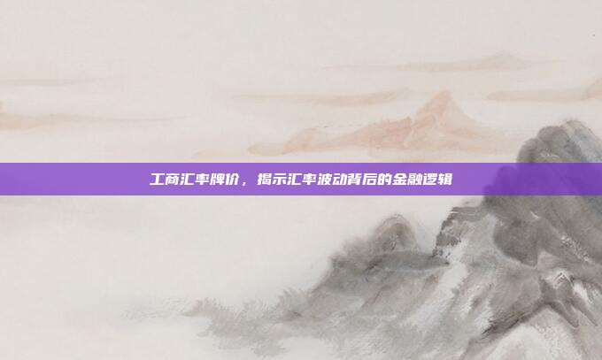 工商汇率牌价，揭示汇率波动背后的金融逻辑